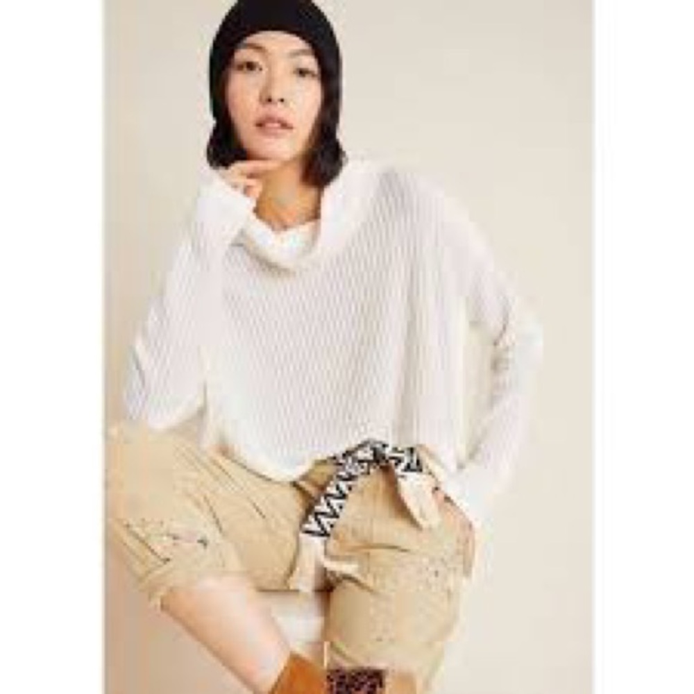 Maeve Vanna Ribbed Cowl Neck Pullover